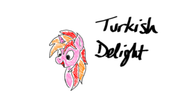 Size: 1280x752 | Tagged: safe, artist:mer1das, oc, oc only, oc:turkish delight, pony, unicorn, solo