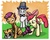 Size: 600x484 | Tagged: safe, artist:wag-tail, apple bloom, scootaloo, sweetie belle, g4, bodypaint, clothes, costume, cutie mark crusaders, paintbrush