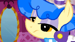 Size: 960x540 | Tagged: safe, screencap, sapphire shores, earth pony, pony, a dog and pony show, g4, animated, big eyes, cute, eye shimmer, female, mare, sapphire sweetness, smiling, solo, sparkles, sparkly eyes, wingding eyes