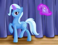 Size: 3390x2600 | Tagged: safe, artist:staticwave12, trixie, pony, unicorn, g4, female, magic, mare, solo, stage