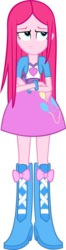Size: 350x1331 | Tagged: safe, artist:zacatron94, pinkie pie, equestria girls, g4, balloon, boots, bracelet, clothes, cutie mark on clothes, female, frown, high heel boots, jewelry, pinkamena diane pie, sad, simple background, skirt, solo, transparent background, upset, vector