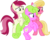 Size: 7423x6000 | Tagged: safe, artist:synch-anon, artist:twiforce, daisy, flower wishes, lily, lily valley, roseluck, earth pony, pony, g4, the cutie pox, absurd resolution, bipedal, female, flower trio, rearing, scared, show accurate, simple background, transparent background, trio, trio female, vector