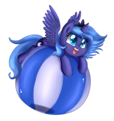 Size: 3445x3654 | Tagged: safe, artist:pridark, princess luna, pony, g4, beach ball, female, filly, simple background, solo, transparent background, woona