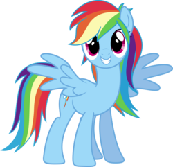 Size: 6500x6270 | Tagged: safe, artist:theshadowstone, rainbow dash, pony, equestria girls, g4, absurd resolution, alternate hairstyle, equestria girls ponified, female, human pony dash, looking at you, ponified, ponified humanized pony, simple background, smiling, solo, transparent background, vector