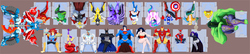 Size: 7181x1556 | Tagged: safe, artist:terry, princess celestia, scorpion, g4, aang, aquaman, avengers, badass, batman, captain america, crossover, cyborg (dc comics), dc comics, gargoyles, goliath (gargoyles), green lantern, iron man, justice league, line-up, lion-o, male, optimus prime, power girl, raven (dc comics), spider-man, starfire, superman, teen titans, the flash, the incredible hulk, thor, throne, wonder woman