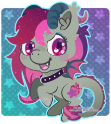 Size: 435x487 | Tagged: safe, artist:miss-glitter, oc, oc only, bat pony, pony, bat pony oc, fangs, female, mare, solo