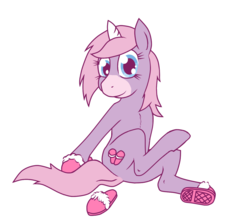 Size: 1160x1028 | Tagged: safe, artist:dreadlime, pony, clothes, slippers, solo, stompy slippers, unusual unicorn
