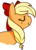 Size: 482x667 | Tagged: safe, artist:pegacornss, applejack, g4, bow, cute, eyes closed, female, hair bow, hatless, jackabetes, missing accessory, profile, simple background, solo, transparent background