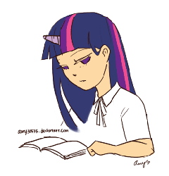 Size: 500x520 | Tagged: safe, artist:amy30535, twilight sparkle, human, g4, animated, female, horn, horned humanization, humanized, light skin, solo