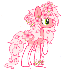 Size: 461x435 | Tagged: safe, artist:sakurahae, oc, oc only, unnamed oc, pony, unicorn, cherry blossoms, solo