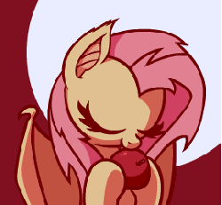 Size: 270x250 | Tagged: dead source, safe, artist:misterdavey, fluttershy, bat pony, pony, bats!, g4, season 4, animated, apple, cute, fangs, female, flutterbat, licking, mlem, race swap, shyabates, shyabetes, silly, solo, that pony sure does love apples, tongue out, weapons-grade cute