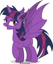 Size: 4150x5064 | Tagged: safe, artist:vector-brony, twilight sparkle, alicorn, bat pony, bat pony alicorn, pony, g4, absurd resolution, bat ponified, bat wings, female, hilarious in hindsight, horn, race swap, simple background, solo, transparent background, twibat, twilight sparkle (alicorn), vector, wings