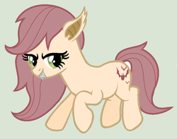 Size: 856x676 | Tagged: safe, artist:unoriginai, oc, oc only, bat pony, pony, vampire, vampire fruit bat, vampony, dhampir, magical lesbian spawn, offspring, parent:applejack, parent:fluttershy, parents:appleshy, simple background, solo