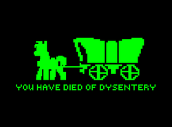 Size: 910x673 | Tagged: safe, big macintosh, earth pony, pony, g4, pinkie apple pie, implied death, implied diarrhea, implied dysentery, male, oregon trail, solo, stallion, you have died of dysentery