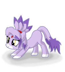 Size: 1134x1247 | Tagged: safe, artist:kbcookie, pony, blaze the cat, cute, face down ass up, ponified, simple background, smirk, solo, sonic the hedgehog (series), white background