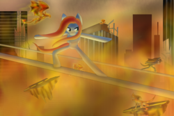 Size: 2160x1440 | Tagged: safe, artist:always-a-keepsake, oc, oc:ana, oc:keepsake, crisis city, crossover, kiriban, sonic '06, sonic the hedgehog (series)