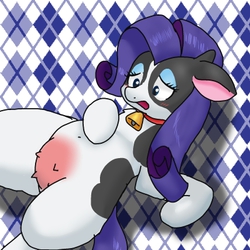 Size: 400x400 | Tagged: safe, artist:kushina13, rarity, cow, g4, cowified, female, lowres, pixiv, raricow, solo, species swap, udder