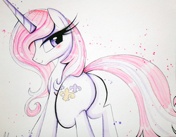 Size: 1120x874 | Tagged: safe, artist:prettypinkpony, fleur-de-lis, pony, unicorn, g4, butt, female, long eyelashes, plot, solo