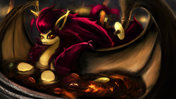 Size: 1920x1080 | Tagged: safe, artist:zolombo, fluttershy, bat pony, pony, bats!, g4, female, flutterbat, race swap, solo