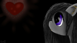 Size: 1920x1080 | Tagged: safe, artist:mrs-ponylicious, oc, oc only, cute, heart, piercing, sad, solo