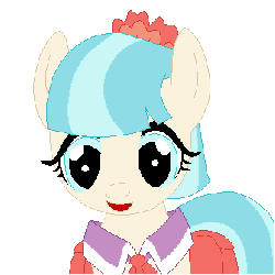 Size: 335x335 | Tagged: safe, artist:tomdantherock, coco pommel, earth pony, pony, g4, rarity takes manehattan, animated, cocobetes, cute, female, fourth wall, licking, screen, solo