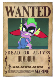 Size: 848x1200 | Tagged: safe, artist:lightdegel, spike, g4, power ponies (episode), crossover, humdrum costume, male, one piece, power ponies, sogeking, solo, usopp, wanted, wanted poster