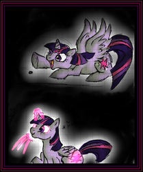 Size: 418x501 | Tagged: safe, artist:remains, twilight sparkle, alicorn, pony, g4, cute, eating, female, magic, mare, paper, smiling, solo, twilight sparkle (alicorn)