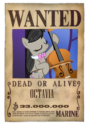 Size: 848x1200 | Tagged: safe, artist:lightdegel, octavia melody, g4, brook, crossover, female, one piece, solo, wanted, wanted poster