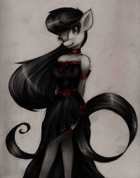 Size: 789x1000 | Tagged: safe, artist:kairaanix, octavia melody, earth pony, anthro, g4, clothes, dress, female, solo