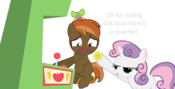 Size: 1692x858 | Tagged: safe, artist:bronybyexception, button mash, sweetie belle, g4, bits, crying