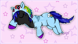 Size: 1024x582 | Tagged: safe, artist:marilltachiquin, oc, oc only, oc:indigo star, pony, chest fluff, clothes, costume, footed sleeper, hoodie, kigurumi, pajamas, sleeping, solo, zipper