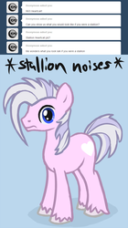 Size: 700x1252 | Tagged: safe, artist:arrkhal, oc, oc only, oc:heartcall, earth pony, pony, ask, descriptive noise, horse noises, male, rule 63, solo, tumblr, unshorn fetlocks