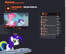 Size: 1116x930 | Tagged: safe, artist:lexuzieel, pinkie pie, rarity, oc, pony, g4, alpha, chat, clothes, scarf, vector, website