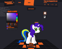 Size: 1116x890 | Tagged: safe, artist:lexuzieel, oc, oc only, pony, unicorn, alpha, clothes, equestria jukebox, scarf, solo, vector, website