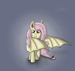 Size: 3017x2849 | Tagged: safe, artist:wave-realm, fluttershy, bat pony, pony, bats!, g4, my little pony: friendship is magic, apple, female, flutterbat, prehensile tail, race swap, solo, tail