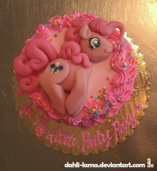 Size: 500x543 | Tagged: safe, artist:dahli-lama, pinkie pie, g4, cake, female, irl, photo, solo