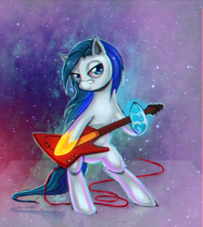 Size: 626x700 | Tagged: safe, artist:erinliona, oc, oc only, pony, bipedal, guitar, solo