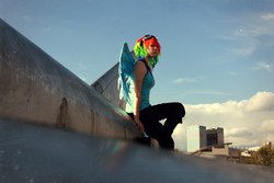 Size: 1280x853 | Tagged: safe, artist:erinliona, rainbow dash, human, g4, cosplay, irl, irl human, photo, solo