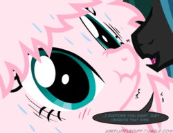 Size: 650x500 | Tagged: safe, queen chrysalis, oc, oc:fluffle puff, tumblr:ask fluffle puff, g4, female, imminent kissing, lesbian, out of context, scrunchy face, ship:chrysipuff, shipping, sweat