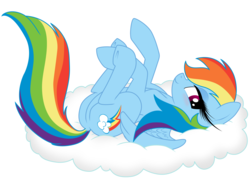 Size: 1394x1062 | Tagged: safe, artist:prettypinkpony, artist:shredped, rainbow dash, pegasus, pony, g4, bedroom eyes, blushing, butt, cloud, featureless crotch, female, hooves, legs in air, long eyelashes, looking at you, lying down, mare, on a cloud, on back, plot, show accurate, simple background, smiling, solo, spread wings, underhoof, vector, white background, wings