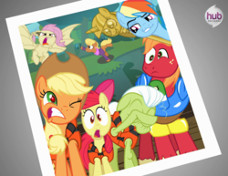 Size: 597x461 | Tagged: safe, apple bloom, applejack, big macintosh, fluttershy, granny smith, ms. harshwhinny, rainbow dash, bat pony, pony, bats!, g4, my little pony: friendship is magic, pinkie apple pie, crossing the memes, derp, exploitable meme, floaty, flutterbat, hub logo, hubble, inflatable, lifejacket, meme, memeception, photobomb, race swap, red eye, smugdash, the hub, twilight scepter, unprofessional, water wings