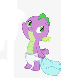 Size: 540x684 | Tagged: safe, artist:queencold, spike, dragon, g4, baby, baby dragon, baby spike, blanket, colored, diaper, male, solo, vector