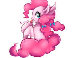 Size: 800x600 | Tagged: safe, artist:kkuyo, pinkie pie, g4, 30 minute art challenge, alternate hairstyle, female, hair bow, pigtails, solo, tongue out, twintails