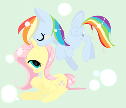 Size: 1181x1009 | Tagged: safe, artist:lessue, fluttershy, rainbow dash, g4, female, kissing, lesbian, ship:flutterdash, shipping