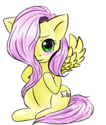 Size: 419x494 | Tagged: safe, artist:melipuffles, fluttershy, g4, female, solo