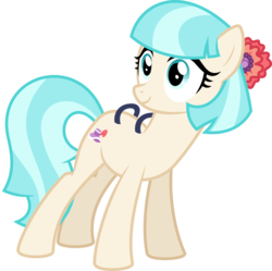 Size: 6419x6400 | Tagged: safe, artist:parclytaxel, coco pommel, earth pony, pony, g4, .svg available, absurd resolution, female, handles, pommel horse, pun, rhododendron, simple background, solo, transparent background, vector, visual pun