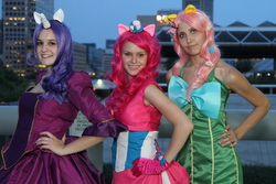 Size: 3456x2304 | Tagged: safe, fluttershy, pinkie pie, rarity, human, g4, cosplay, irl, irl human, photo