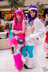 Size: 3684x5520 | Tagged: safe, pinkie pie, rarity, human, g4, cosplay, irl, irl human, photo