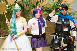 Size: 4704x3136 | Tagged: safe, princess celestia, twilight sparkle, human, g4, cosplay, irl, irl human, photo