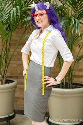 Size: 3264x4896 | Tagged: safe, artist:xen photography, rarity, human, g4, anime boston, anime boston 2013, clothes, cosplay, costume, glasses, irl, irl human, measuring tape, photo, solo